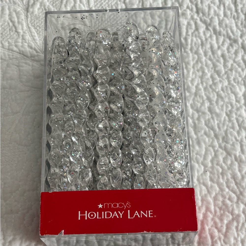 Macy's Holiday Lane Clear Sparkle Ornaments